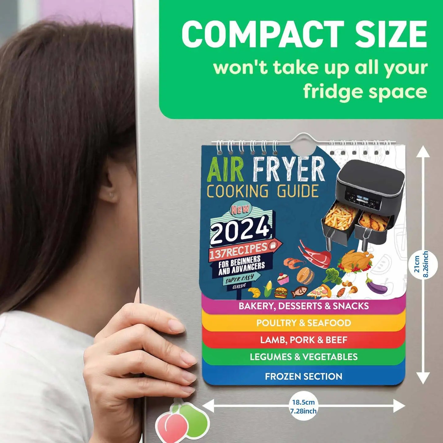 CrispChart™ – Air Fryer Magnetic Cheat Sheet & Cookbook