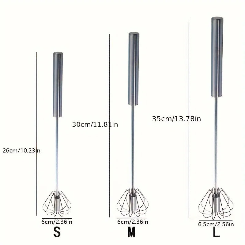 WhiskPro™ – Semi-Automatic Stainless Steel Egg Beater