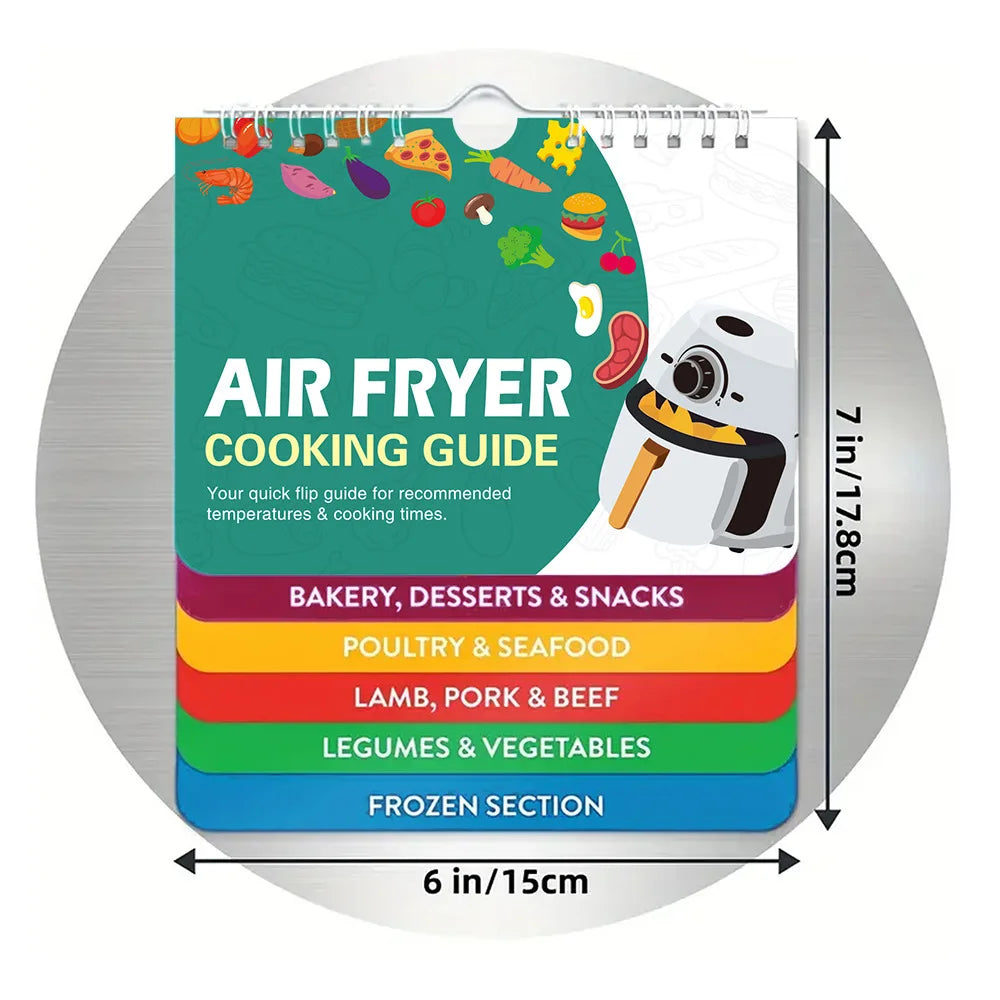 CrispChart™ – Air Fryer Magnetic Cheat Sheet & Cookbook
