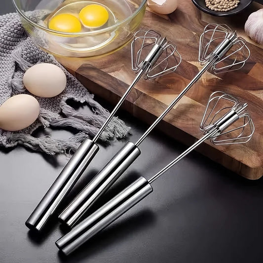WhiskPro™ – Semi-Automatic Stainless Steel Egg Beater