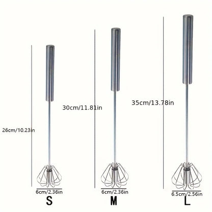WhiskPro™ – Semi-Automatic Stainless Steel Egg Beater