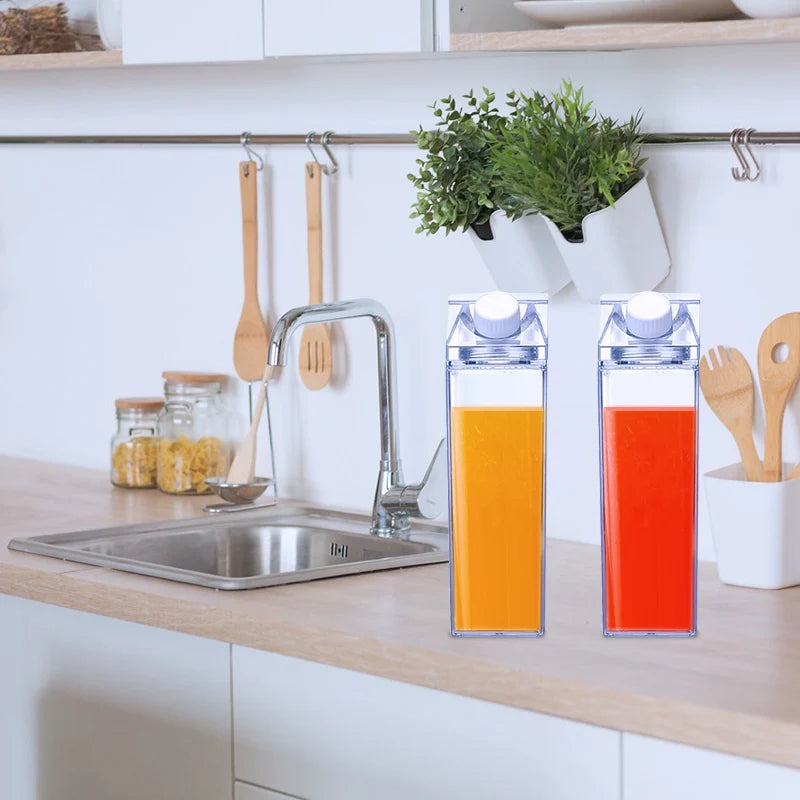 ClearCarton™ – Transparent Milk Carton Bottle (500ml/1000ml)