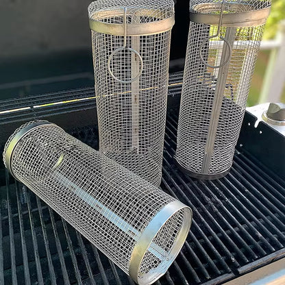 GrillRoller™ Stainless Steel Grill Basket