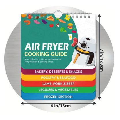 CrispChart™ – Air Fryer Magnetic Cheat Sheet & Cookbook