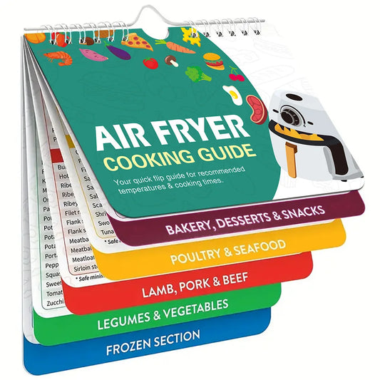 CrispChart™ – Air Fryer Magnetic Cheat Sheet & Cookbook